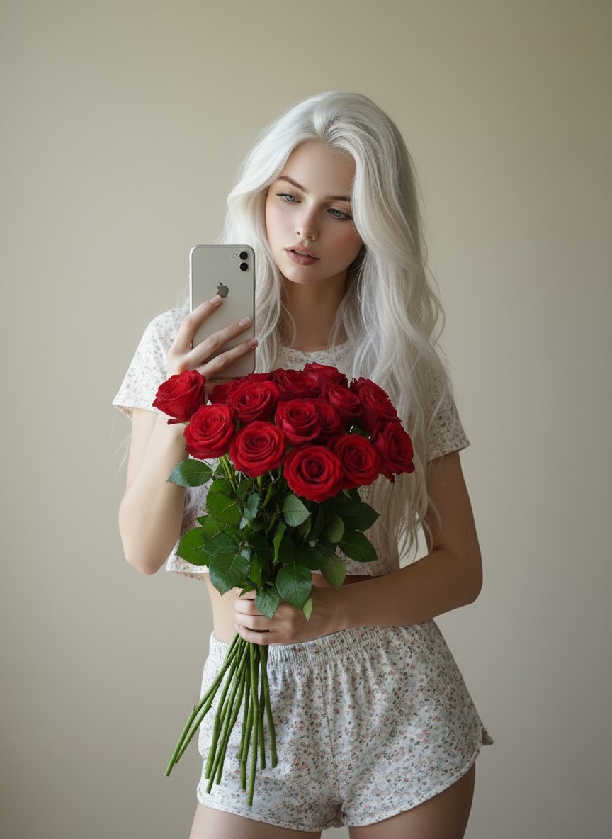 Селфи с цветами