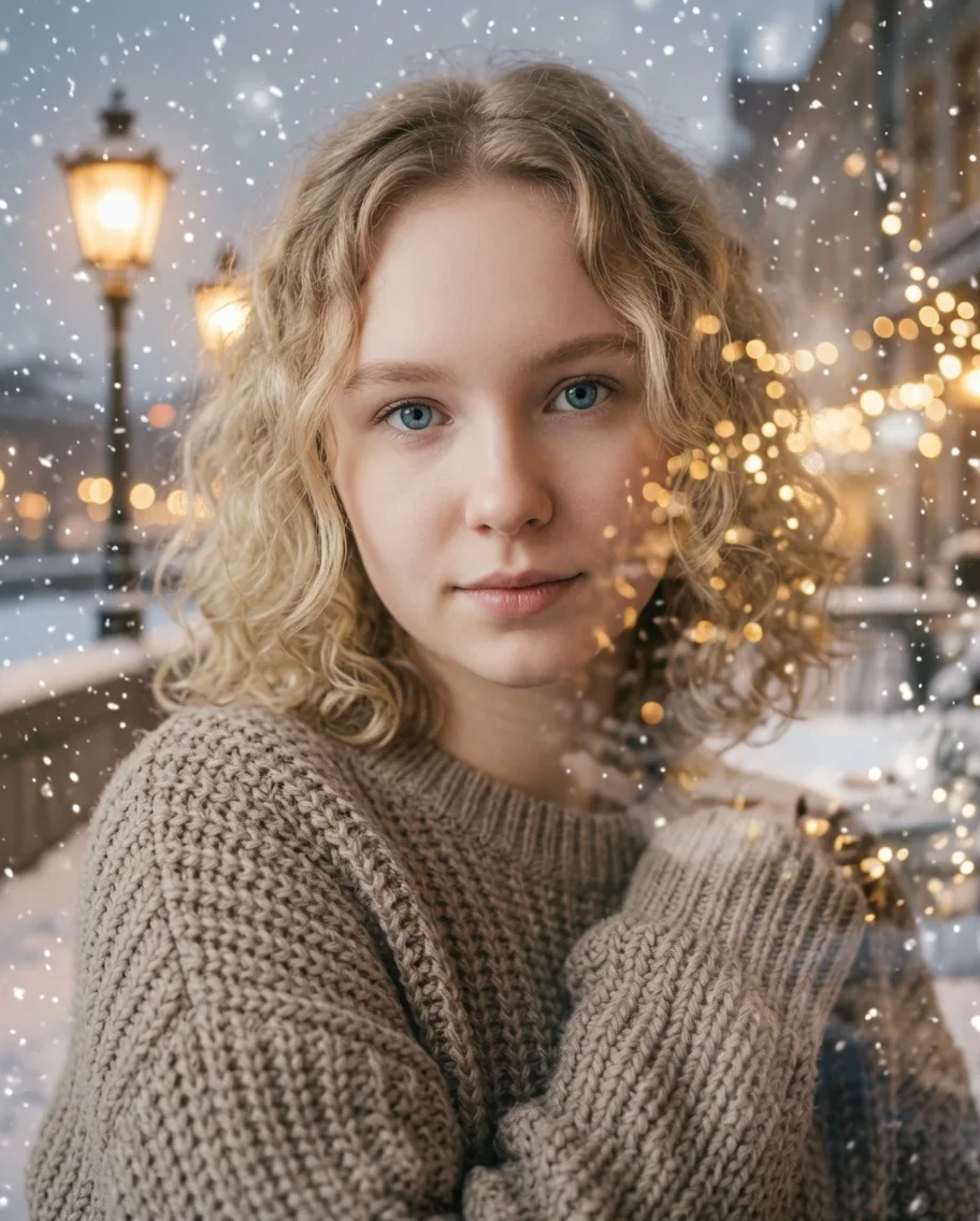 Огни зимней набережной