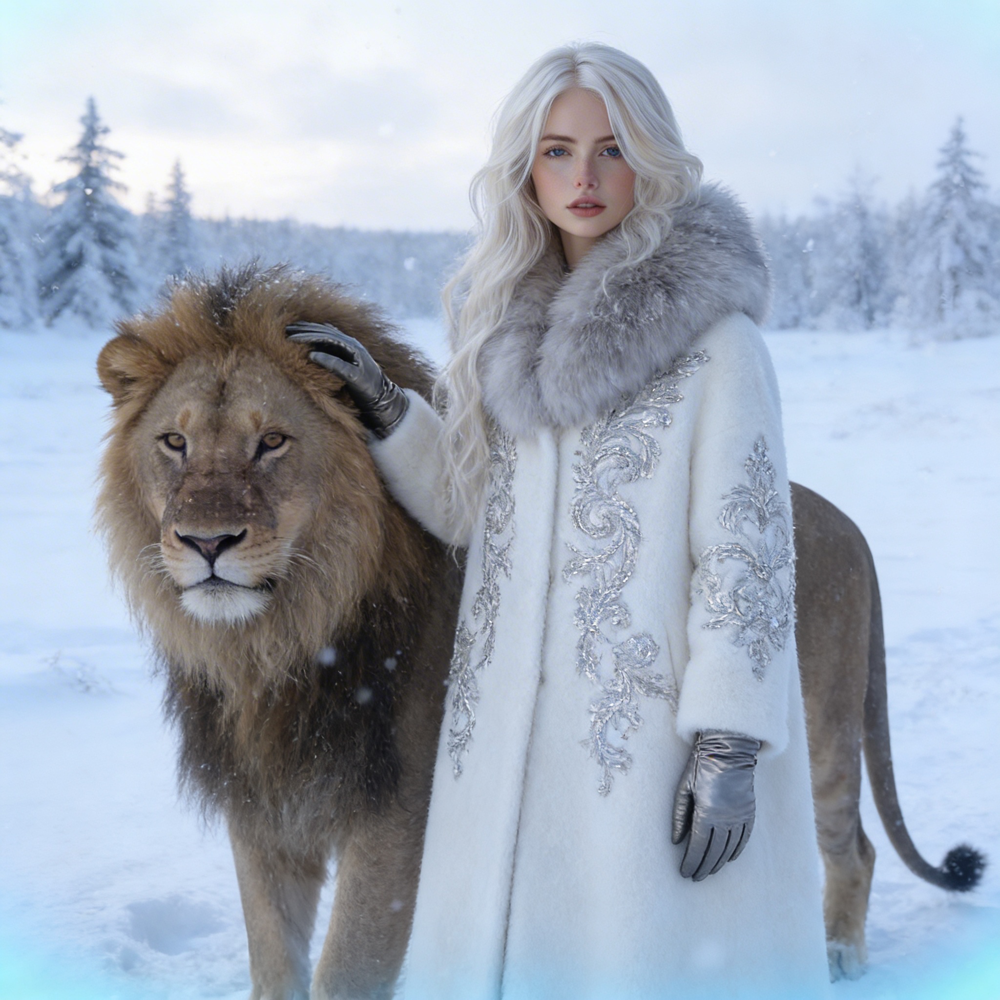 Холодное величие: Портрет со львом